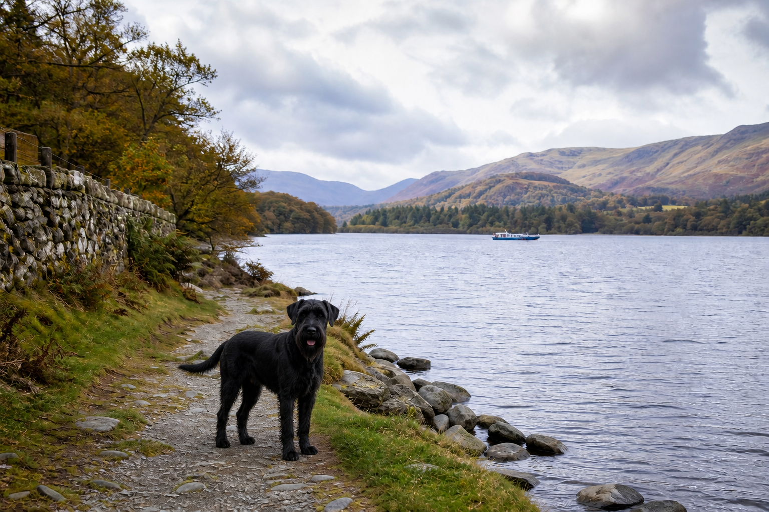 A dog enjoying Windermere & Ambleside